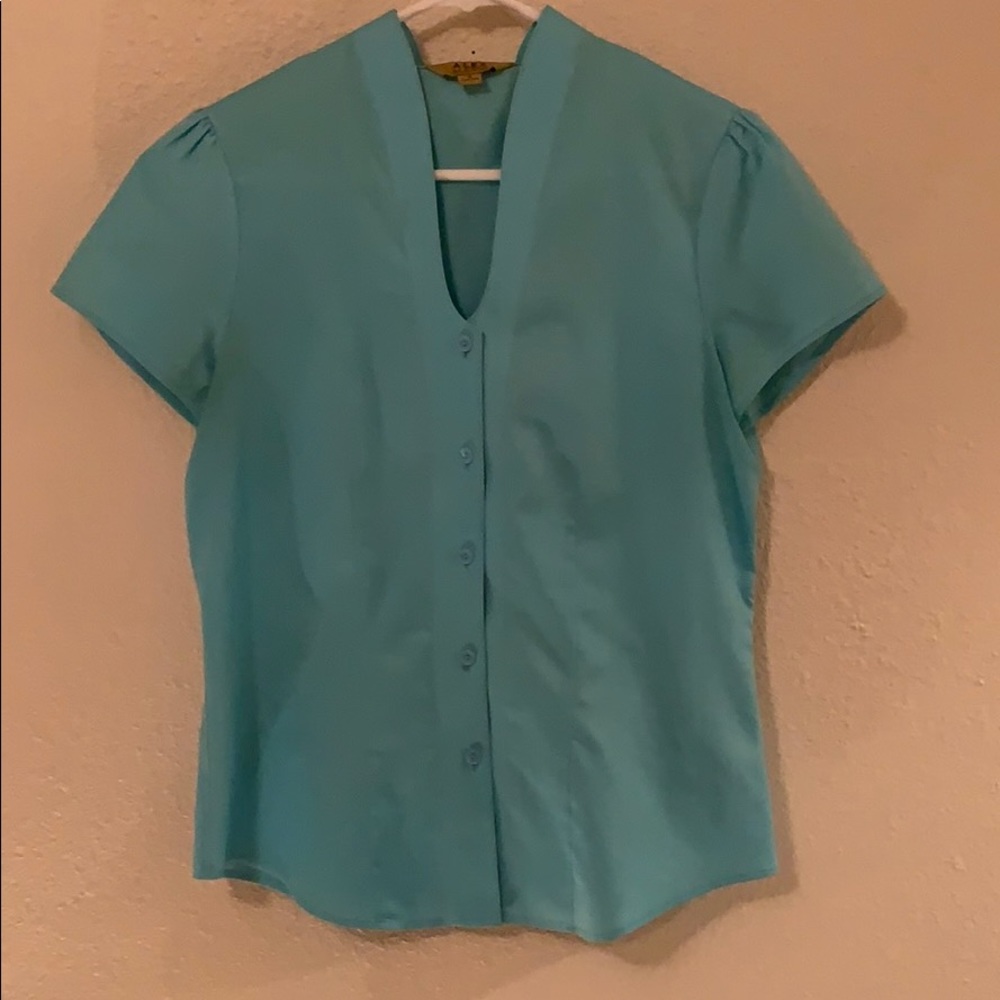 Real button down work blouse